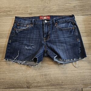 Lucky Brand Jean Shorts Womens size 8 macramade cutoff shorts